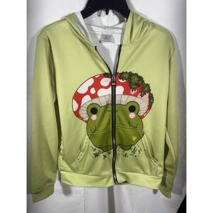 Green Frog Youth‎ Large Zipped Hoodie Satin Feel